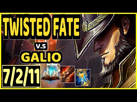 TWISTED FATE vs GALIO - 7/2/11 KDA MID GAMEPLAY - KR Ranked GRANDMASTER