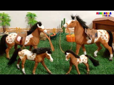 Juguetes de Caballos🐴  para niños - Family Horse Toy for kids - Mimonona Stories Video