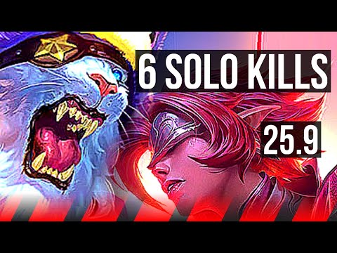 RENGAR vs RIVEN (TOP) | 6 solo kills | KR Diamond | 25.9