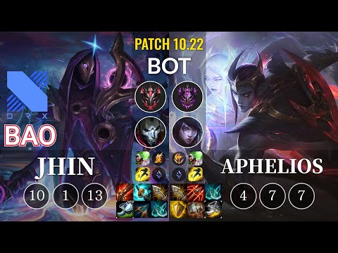DRX BAO Jhin vs Aphelios Bot - KR Patch 10.22