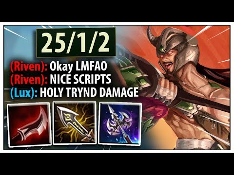 I built EVERY One-Shot item POSSIBLE on Tryndamere...they HATED me  ;) - League of Legends