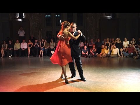  Hernan Alvarez Prieto  and  Eugenia Ramírez Miori  are  dancing  at  Antwerpen Tango Festival  in  2016