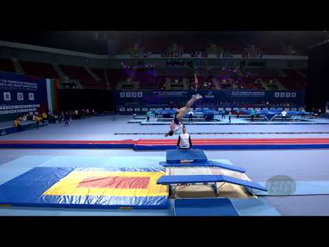 SHEVELAN Ruth (GBR) W - 2022 Trampoline Worlds, Sofia (BUL) - Q Double Mini Exercise 1