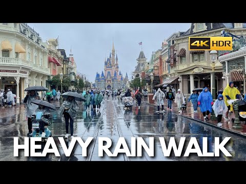 Magic Kingdom Heavy Rain with Relaxing Umbrella Rain Sounds