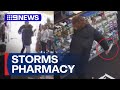 Armed man with knife storms pharmacy in Victorian coastal town | 9 News Australia