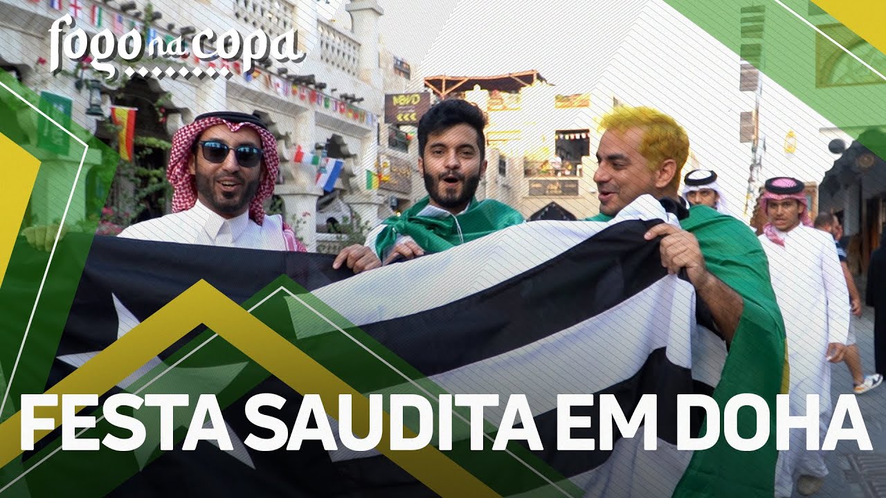 VÍDEO: Primeiro episódio do ‘Fogo na Copa’ tem reverência dos sauditas a Eduardo e Galvão Bueno recebendo camisa do Botafogo no Catar