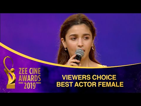 Alia Bhatt for Raazi | Viewers Choice Best Actress | Zee Cine Awards 2019
