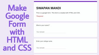 Make a Google Form with HTML and CSS || SWAPAN MANDI