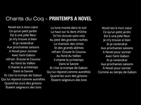 Chants du Coq - PRINTEMPS A NOVEL