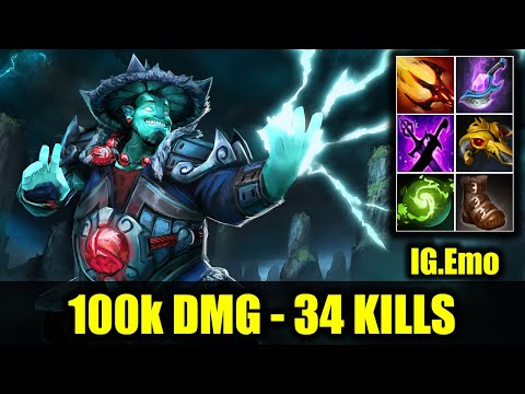 🔥 100k DMG - 34 KILLS - IG.Emo - Storm Spirit - Dota 2 Pro Game Highlights
