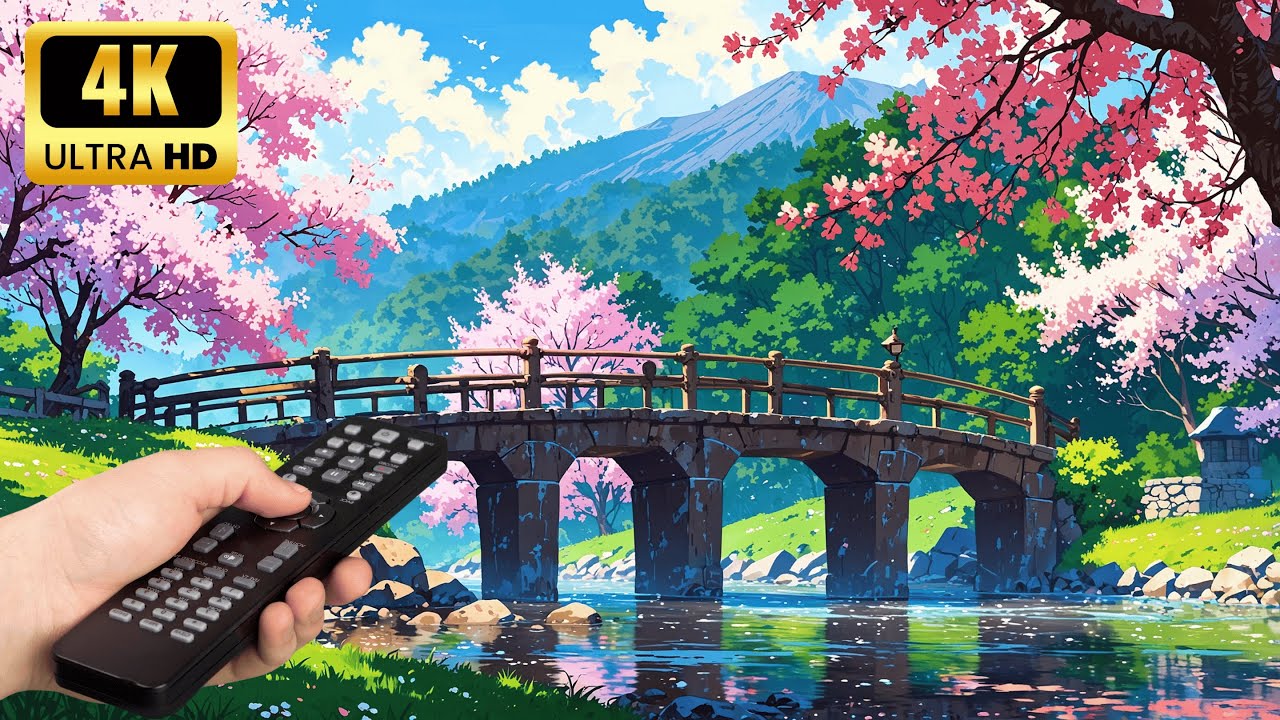 8-Hour 4K Ghibli-Inspired Anime Beautiful BridgeTV Wallpaper | Serene Halal Art Screensaver