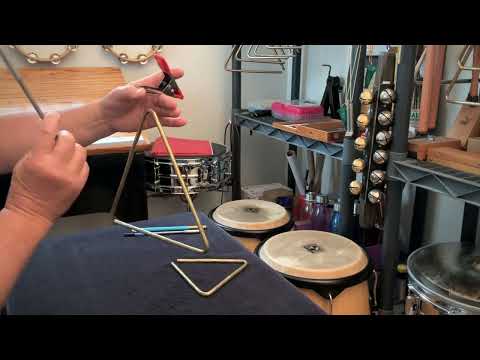 Custom Hammered C260 Brass Alloy Triangles (sound file) image 8