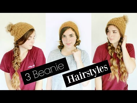3 Beanie Hat Hairstyles // 5 Minute Hairstyles // Veronica Marie Video