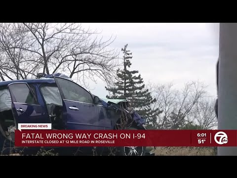 Fatal wrong way crash on I-94 at 12 Mile