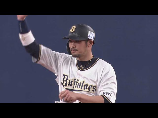 【2回裏】チャンスに強い男!! バファローズ・T-岡田の先制タイムリー2ベースヒット!! 2021/4/27 B-E