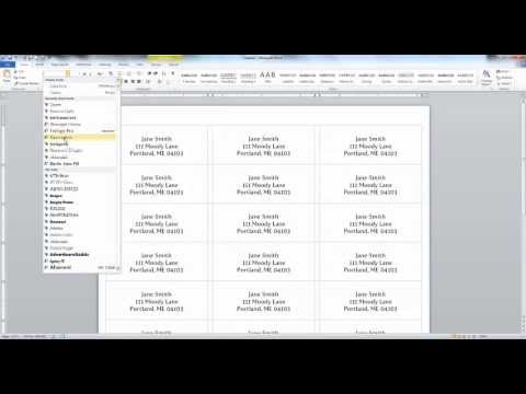 How to create labels in word