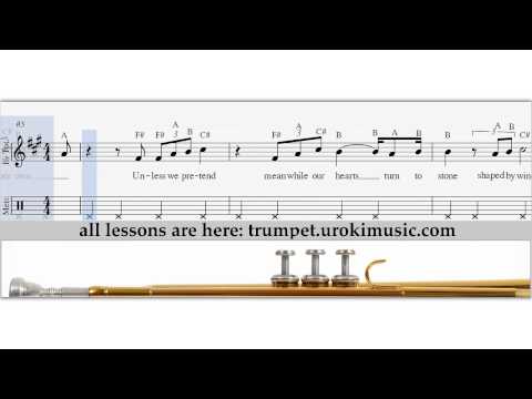 A-HA - Under The Make-Up - How To Play Trumpet - Sheet Music Fingering Sample Key