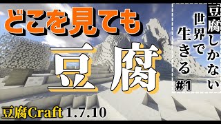 【ゆっくり実況:Minecraft】豆腐しかない世界で生きる～地上探索～【豆腐Craft】