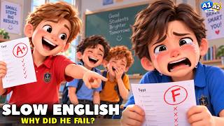 Why Did He Get an F After Studying So Hard? | Easy English Listening Story (A1-A2 Level)