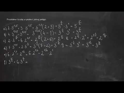 2.94 Przedstaw liczbę w postaci jednej potęgi: a) 2 * 5^1,5 + 3 * 5^1,5 b) 4 * 3^0,25 - 3^0,25