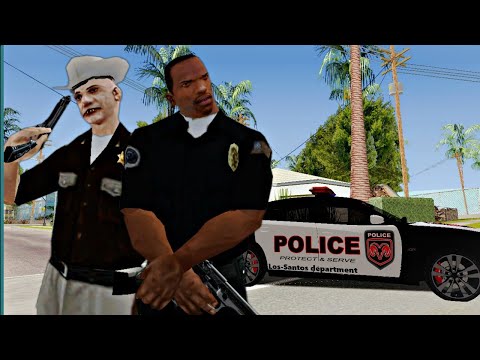 CJ y su tío trabajan de policía - GTA San Andreas Loquendo.
