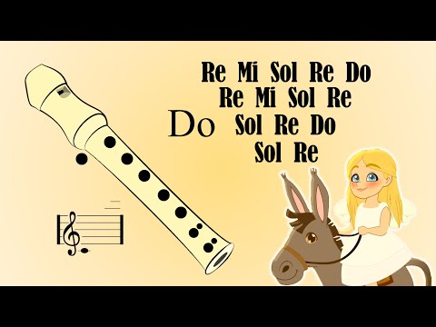 🌟 𝐌𝐈 𝐁𝐔𝐑𝐑𝐈𝐓𝐎 𝐒𝐀𝐁𝐀𝐍𝐄𝐑𝐎 🌟 Villancico, flauta dulce fácil, tutorial con animación + Notas