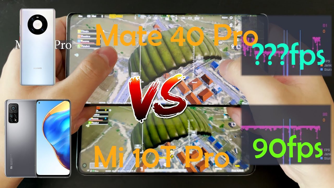 Mate 40 Pro vs Mi 10T Pro PUBG HDR 90fps Gaming Comparison Test | Kirin 9000 or Snapdragon 865?