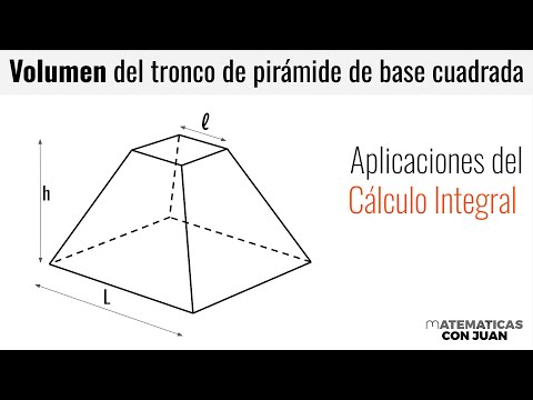 VOLUMEN DE UN TRONCO DE PIRÁMIDE DE BASES CUADRADAS. Deducción de la fórmula. Integración ∫
