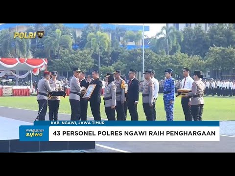 KAPOLRES NGAWI BERSAMA 42 ANGGOTA TERIMA PENGHARGAAN KAPOLDA JATIM