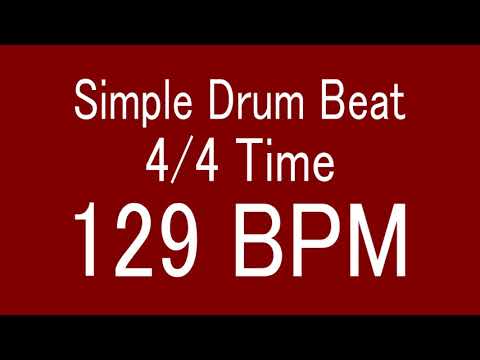 129 BPM 4/4 TIME SIMPLE STRAIGHT DRUM BEAT FOR TRAINING MUSICAL INSTRUMENT / 楽器練習用ドラム