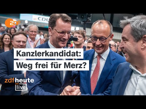 Video Thumbnail: Wüst stellt sich in K-Frage hinter Merz: Wird der CDU-Chef jetzt Kanzlerkandidat? | ZDFheute live