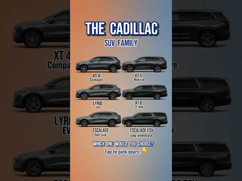 Thumbnail for Cadillac SUV Family | XT4, XT5, Lyriq, XT6, Escalade & Escalade ESV 🚙🇺🇸 by Mid-size, Wheelbase, Full-size, SUV, Cadillac, Car, Mid-size SUV