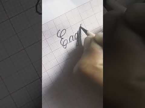 Águia / palavra em escrita cursiva / tutorial de belas artes