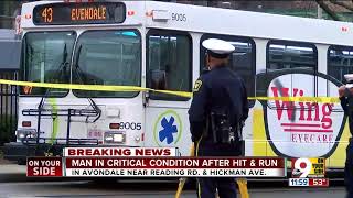 Man in critical condition after hit and run