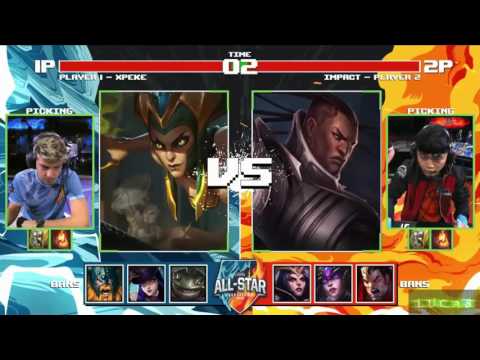 2016 All-Stars Barcelona Day 4  xPeke (Cassiopeia) vs Impact (Yasuo) - 1 vs 1 mode