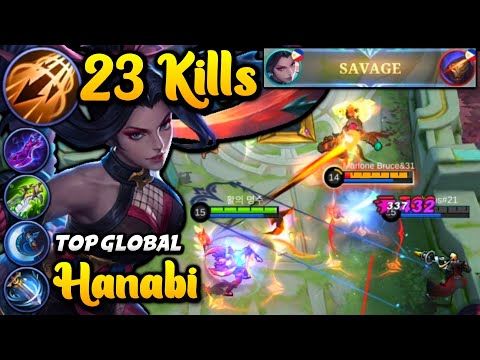23 KILLS + SAVAGE!! HANABI with INSPIRE is so POWERFUL! | Best Build Top 1 Global Hanabi