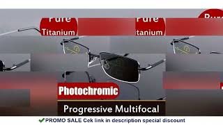 Download lagu Titanium alloy Progressive Photochromic Reading Glasses Women Men Multi Focus Anti Blue Light Myopia mp3