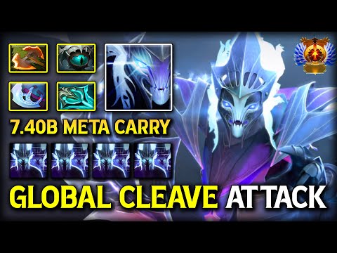 7.40B NEW META CARRY Spectre With First Item Battle Fury Item Global Cleave Attack Dota 2