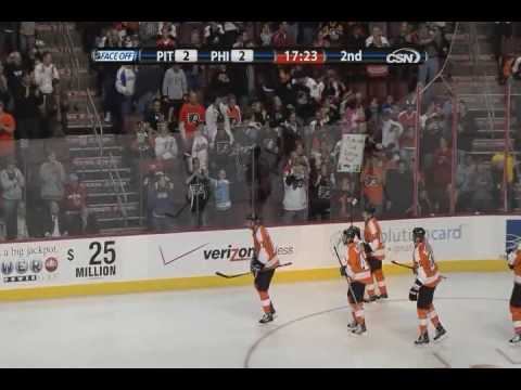 Danny Briere scores again vs Penguins - 10-8-2009