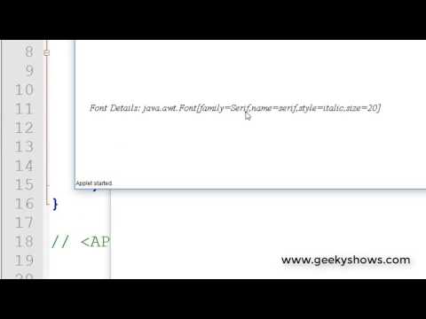 getFont in Java Applet Hindi