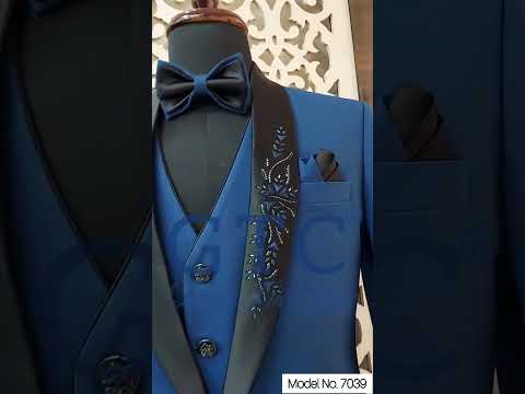Hand beaded work blue gtc- men designer wedding suit