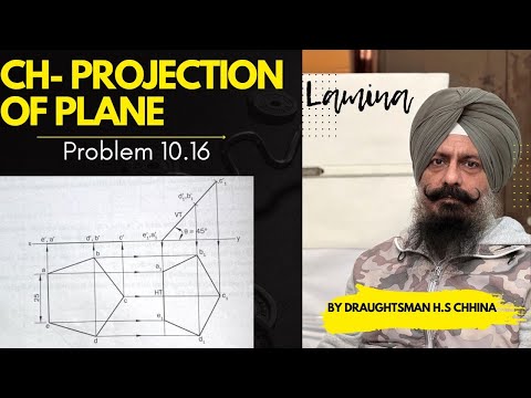 Ch- 10 Problem 10.16 | Engineering Drawing | Using Drafter | By Draughtsman H.S. CHHINA