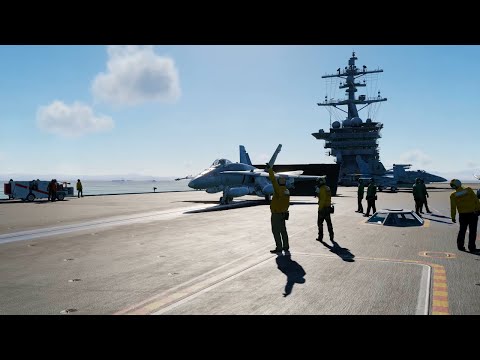 Dcs World 2020 - Supercarrier - F18 Launch And Thug Landing - Real Life Graphics - 4K 60Fps