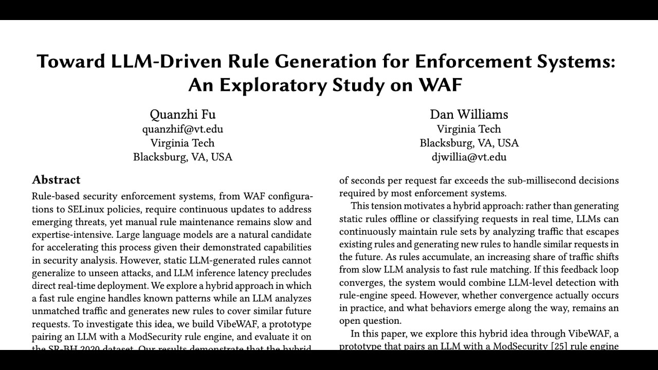 Toward LLM Driven Rule Generation for Enforcement Systems  An Exploratory Study on WAF