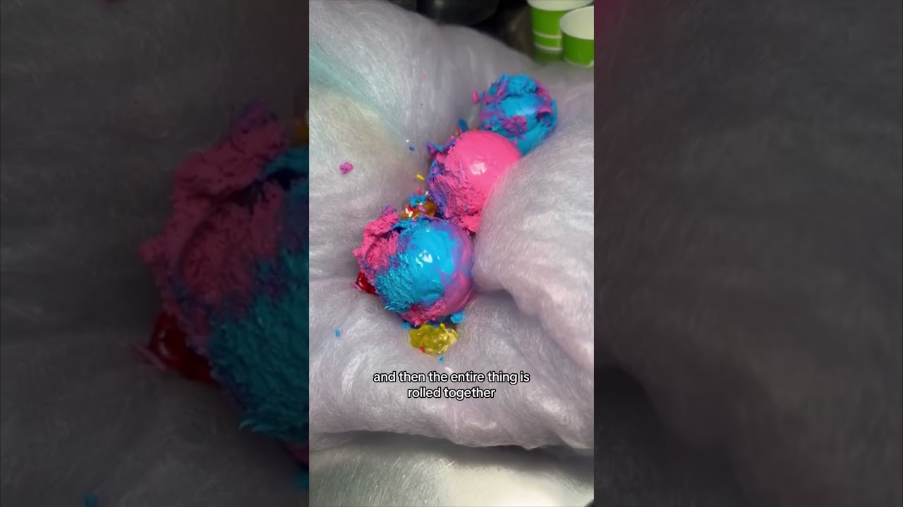 World Famous Cotton Candy Ice Cream Burrito from Creamberry Las Vegas Unique Affordable Desserts