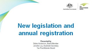 New legislation and annual registration