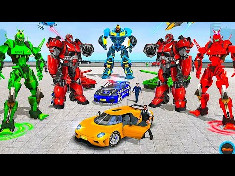 Transforming Robot Theft Game 2023: US Agent Steal Robot Tank Car Transport Plane - Android Gameplay