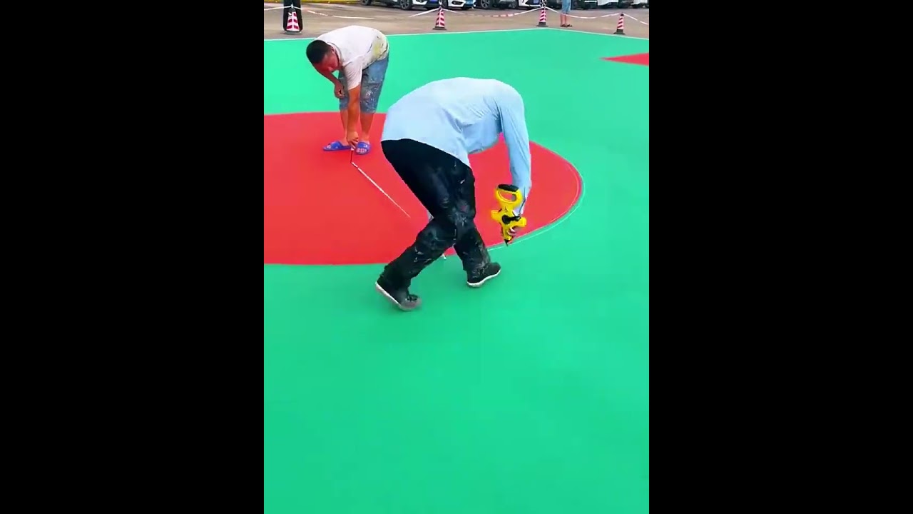 Basketball court drawing circle line tool  Good tools and machinery make work easy1080P HD