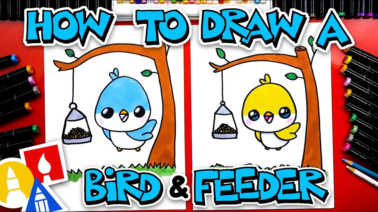 How To Draw A Bird And Feeder