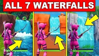 fortnite waterfall locations youtube - visit different waterfalls all 7 locations fortnite overtime challenges  visit different waterfalls all 7 locations fortnite overtime challenges - fortnite waterfall locations youtube